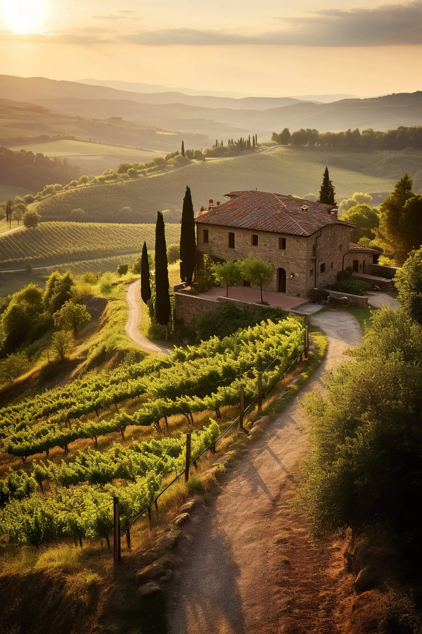 Tenuta in pietra tra le colline e i vigneti del Chianti